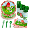 144-Piece Barnyard Birthday Party Supplies Set, Farm Animal Party Decorations With Paper Plates, Dinner Napkins, 9 oz Cups