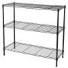 3 Tier Leveling Feet, 350 Pound Weight Capacity Per Shelf Adjustable Shelves, Black