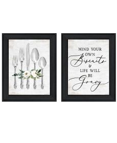 Trendy Decor 4U "Ready to Dine Humor" Framed Wall Art for Living Room, Wall Art Print for Home Decor, Bedroom Wall Art by Lettered & Lined