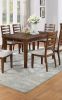 Contemporary Style 7pc Dining Set Table w 4 Drawers 6x Side Chairs Ladder Back Walnut Finish Kitchen Dining Room