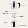 RAINBEAN Stovetop Espresso Maker 180ml For 3 Cups Espresso, Italian Moka Pot Coffee Maker