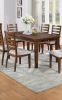 Contemporary Style 7pc Dining Set Table w 4 Drawers 6x Side Chairs Ladder Back Walnut Finish Kitchen Dining Room