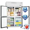 4 Door Dining Room Refrigerator with 8 Adjustable 48" Wide Stainless Steel Shelves 36 Cubic Feet Temperature Control 33¬∞F~40¬∞F