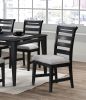 Black Color 6pc Dining Set Table And 4x Side Chairs 1x Bench Upholstered Fabric Cushion Seats Solid wood Dining Room Furniture