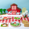 144-Piece Barnyard Birthday Party Supplies Set, Farm Animal Party Decorations With Paper Plates, Dinner Napkins, 9 oz Cups