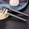 Kitchen Garlic Press with Soft;  Easy to Squeeze Ergonomic Handle - Garlic Mincer Tool with Sturdy Design Extracts More Garlic Paste - Easy to Clean G