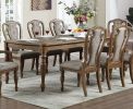 Transitional 9pc Dining Set Dining Table 6xSide Chairs And 2x Arm Chairs Cushion Seat Ash Oak Finish Kitchen Dining Room