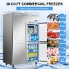 4 Door Dining Room Refrigerator with 8 Adjustable 48" Wide Stainless Steel Shelves 36 Cubic Feet Temperature Control 33¬∞F~40¬∞F