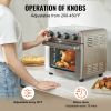 VEVOR 7-IN-1 Air Fryer Toaster Oven, 18L Convection Oven, 1700W Stainless Steel Toaster Ovens Countertop Combo with Grill, Pizza Pan, Gloves