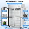 4 Door Dining Room Refrigerator with 8 Adjustable 48" Wide Stainless Steel Shelves 36 Cubic Feet Temperature Control 33¬∞F~40¬∞F