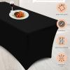 Stretch Spandex Table Covers 4FT Pack of 2 Fitted Tablecloths for Rectangle Tables Stretchy Wrinkle Resistant Folding Table Cover Black