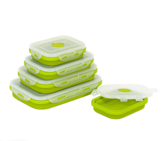 Reusable Pizza Storage Container with  Microwavable Serving Trays - Adjustable Pizza Slice Container to Organize & Save Space - BPA Free, Microwave (Color: Green, size: 350ml)