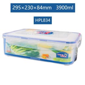 Plastic Fresh-keeping Lunch Box Sealed Food Refrigerator Storage Box Bento Box Microwaveable (Model: HPL834-3900ML)