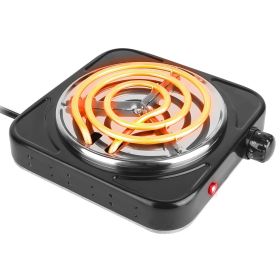 1000W Electric Single Burner Portable Coil Heating Hot Plate Stove Countertop RV Hotplate with Non Slip Rubber Feet 5 Temperature Adjustments (Type: Single Burner, Color: Black)