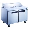 Dukers Commercial Double Door Salad Prep Table Refrigerator