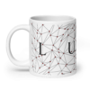 White Glossy Coffee Mugs Luxe with Geometric Design By HadiArts