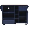 Kitchen Island Cart with Storage Cabinet and Two Locking Wheels,Solid wood desktop,Microwave cabinet