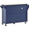 Kitchen Island Cart with Storage Cabinet and Two Locking Wheels,Solid wood desktop,Microwave cabinet