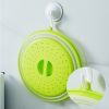 1pc Microwave Splatter Cover; Heating Folding Cover; Silicone Fresh-keeping Cover; Oil-proof Splash-proof Cover With Hook Cooking Lid