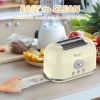 Toaster 2 Slice Retro Toaster Stainless Steel with 6 Bread Shade Settings and Bagel Cancel Defrost Reheat Function