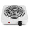 1000W Electric Single Burner Portable Coil Heating Hot Plate Stove Countertop RV Hotplate with Non Slip Rubber Feet 5 Temperature Adjustments