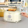 Toaster 2 Slice Retro Toaster Stainless Steel with 6 Bread Shade Settings and Bagel Cancel Defrost Reheat Function