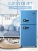 KRIB BLING 3.5Cu.Ft Compact Refrigerator Mini Fridge with Freezer, Small Refrigerator with 2 Door, 7 Level Thermostat Removable Shelves for Kitchen